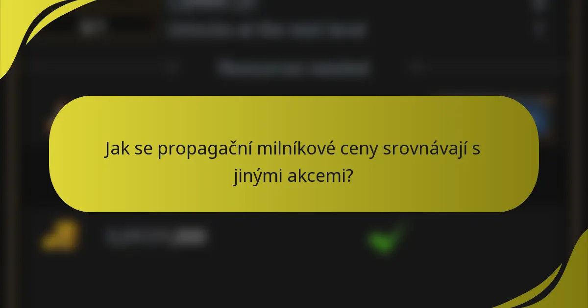 Jak se propagační milníkové ceny srovnávají s jinými akcemi?